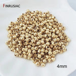 18K Gold Plated Brass Spacer Beads For Jewelry Making Materials,Separators For Beads, Striped Cut Flower Beads For Needlework