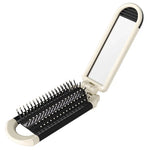 Foldable Hair Brush Portable Massage Comb Head Massager Anti-Static Travel Hair Combs with Mirror Girls Hair Styling Accessories