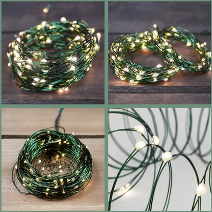 200m Christmas Green Cable LED String Fairy Lights Garland Outdoor Waterproof Decoration Lamp For Party Halloween Garden House