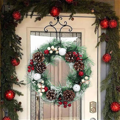 32cm Snowflake Pine Cone Christmas Artificial Wreath