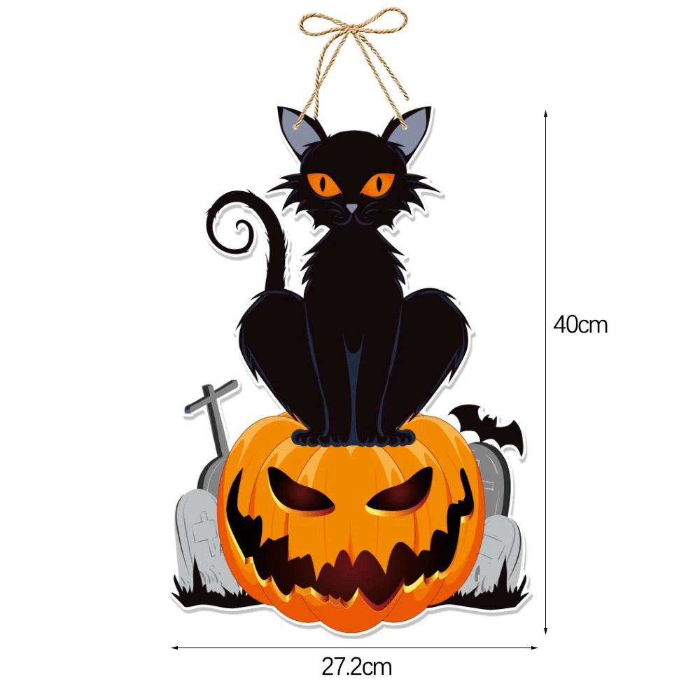 Halloween Hanging Banner Garland Bunting Pumkin Ghost Bat Paper Banner Door Hanging Ornaments Halloween Xmas Party Decoration