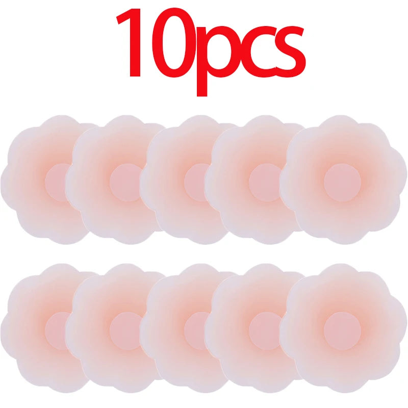 Reusable Breast Petals Lift Invisible Silicone Bra-less Pasties Pad Nipple Cover Invisible Petal Adhesive Stick on Bra for Women