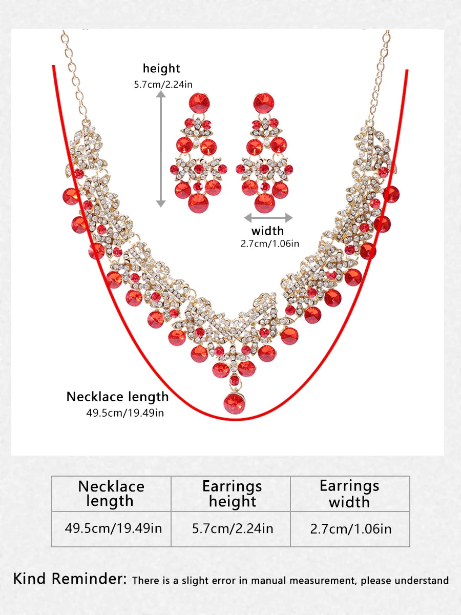 Itacazzo Fashion Bridal Jewelry Set, Fashionable Necklace/Earrings Suitable for Women's Wedding and Party Occasions