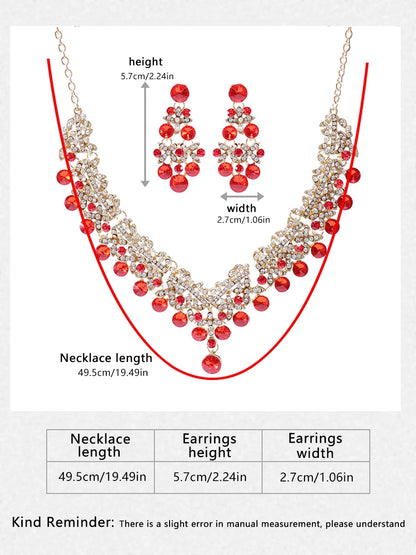 Itacazzo Fashion Bridal Jewelry Set, Fashionable Necklace/Earrings Suitable for Women's Wedding and Party Occasions