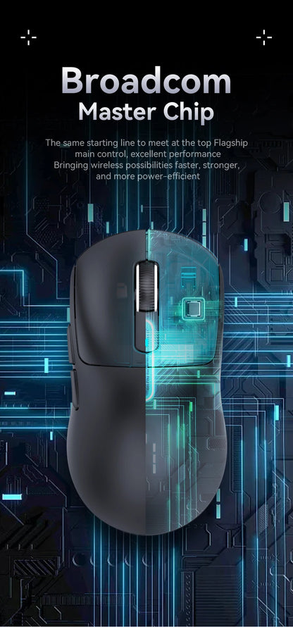 X3 PixArt PAW3395 Mouse 2.4G Bluetooth Tri-Mode Connection, 26000dpi, 650IPS, 49g Lightweight Macro Gaming Mouse