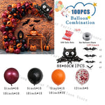 Halloween Balloons Garland Arch Eye Ballon with Bats Pumpkin Purple Orange Black Ballon for Birthday Party Halloween Decorations