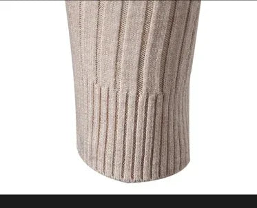 Men's High Neck Sweater Solid Color Pullover Knitted Warm Casual Turtleneck Sweatwear Woolen Mens Winter Outdoor Tops