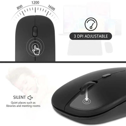 Xiaomi 2.4GHz Bluetooth Mouse Wireless USB Rechargeable Silence Ergonomics Double Model Mini Portable DPI Readjustable Keyboards