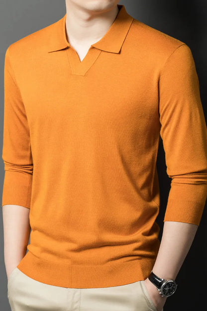 Men's pullover sweater with V-neck, business casual polo , keeping warm with wool . cashmere sweater.High-quality men's clothing