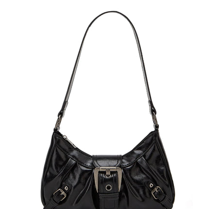 Y2K Retro Style Shoulder Bag, Maillard Pleated Rivet Armpit Bag, Fashionable Ladies Cool Leather Shoulder Bag