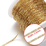No Fade 2Meters Stainless Steel Chains for Jewelry Making DIY Necklace Bracelet Accessories Gold Chain Lips Beads Beaded Chain
