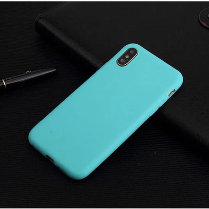 Candy Color Cover Case For iphone X XR XS XS Max Simple Solid Color Ultrathin Soft TPU case