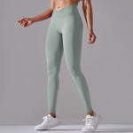Crossover Waist Women Yoga Leggings Hips Lifting Gym Leggings Seamless Sport Pants High Waist Fitness Leggings Workout Running