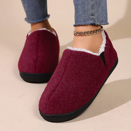 Bebealy Winter Slippers For Men Outdoor Antiskid Men Slippers Fashion Casual Warm Fluffy Slippers Indoor Plush Flat Men Shoes