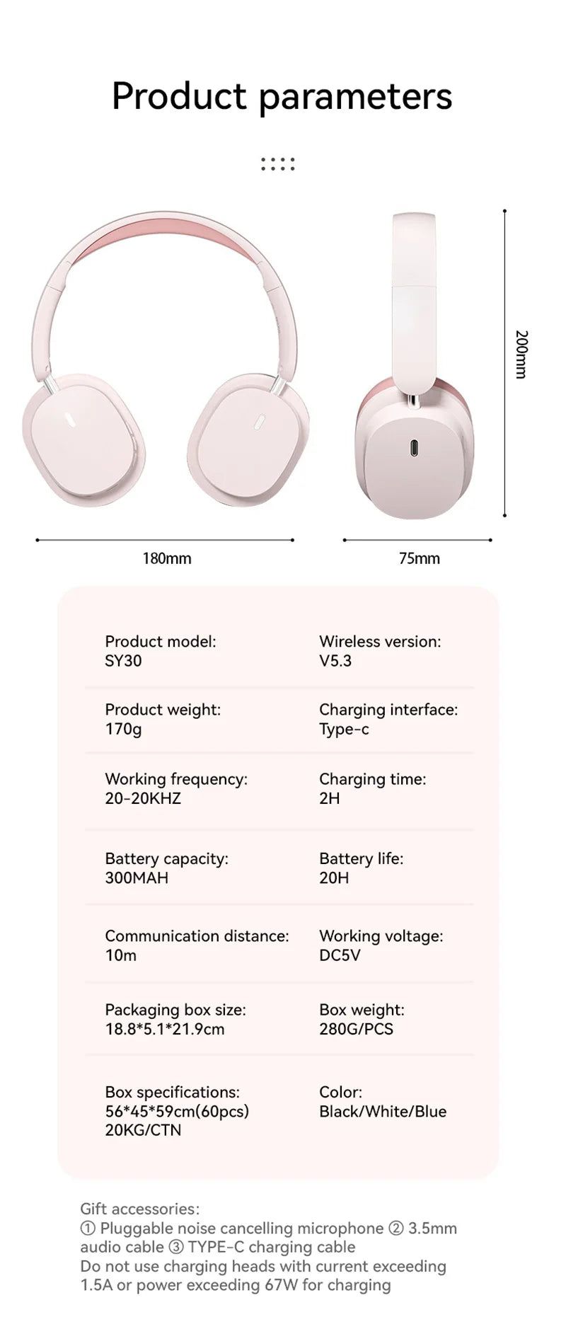 Xiaomi SY30 Wireless Bluetooth Earphones Headset Head Mounted Noise Stereo Cancelling Earphones Sports With Mic Music Headphones