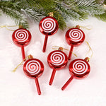 6pcs/box Christmas Tree Pendant Red Star Candy Snowflake Xmas Ball Ornament New Year 2025 Home Decoration Noel Gift Navidad 2024