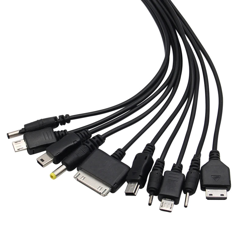 10In1 USB to Multi-ports USB Cable Universal Phone Charging Cable Multi-head Charging Cable Cord For Samsung Nokia Phone Charger