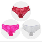 Women Briefs Sexy Full Lace Panties Hollow Out Low-waist Female Shorts Soft Solid Color Breathable Underwear Fast Ship 3pcs/lots