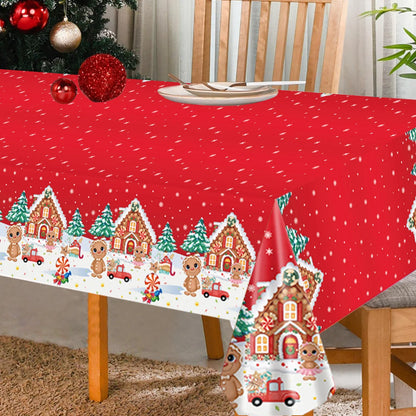 Christmas Tablecloth Merry Christmas Decorations For Home 2024 Navidad Noel  Xmas Tablecloth Decor Happy New Year Gift 2025