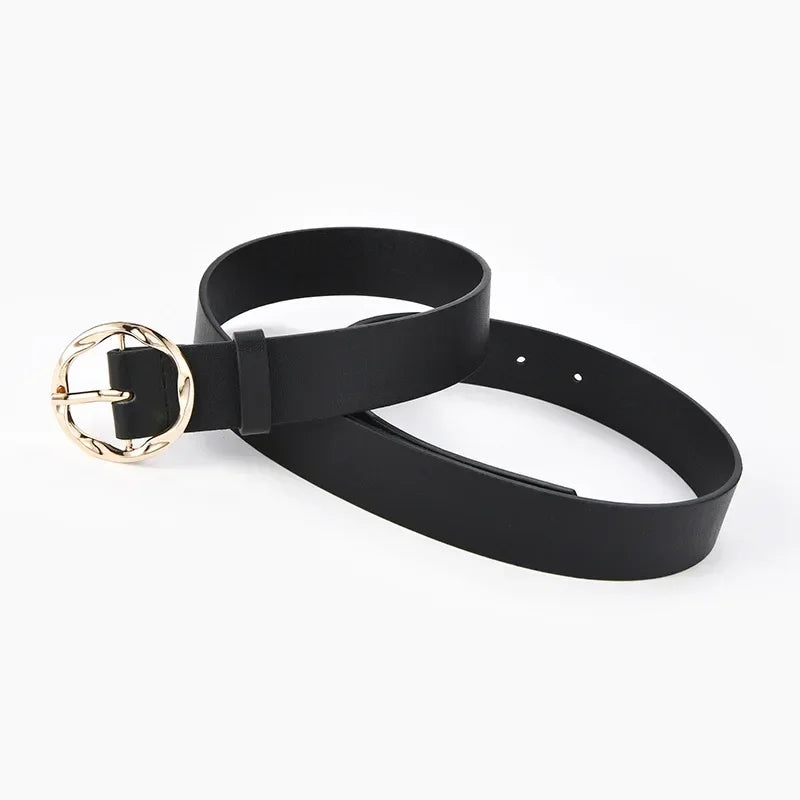 Women's Personalized Leopard Patterned Snake Patterned Belt with Gold Buckle for High-end Fashion and Fashionable Wear
