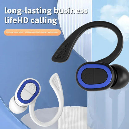 D8 Bluetooth 5.2 Headset Ear Hook Wireless Headphones with Mic Mini Ear Hooks Stereo Music Earbuds for Xiaomi Huawei Smart Phone