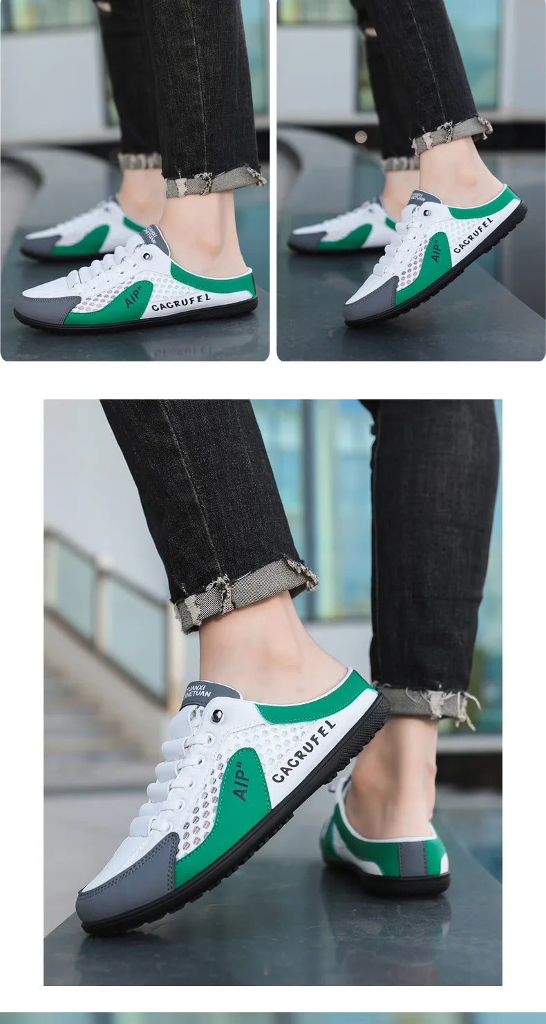 Men's Fashion Soft-soled Half Slippers Summer Men Trendy Bottom Casual Shoes Soft Sole Support Shoes Sneakers Zapatos De Hombre