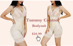 GUUDIA Ribbed Tummy Jumpsuit Daily Shaper Bodysuits Light Control Compress Tummy Control Open Crotch Shapewear Suits Open Crotch