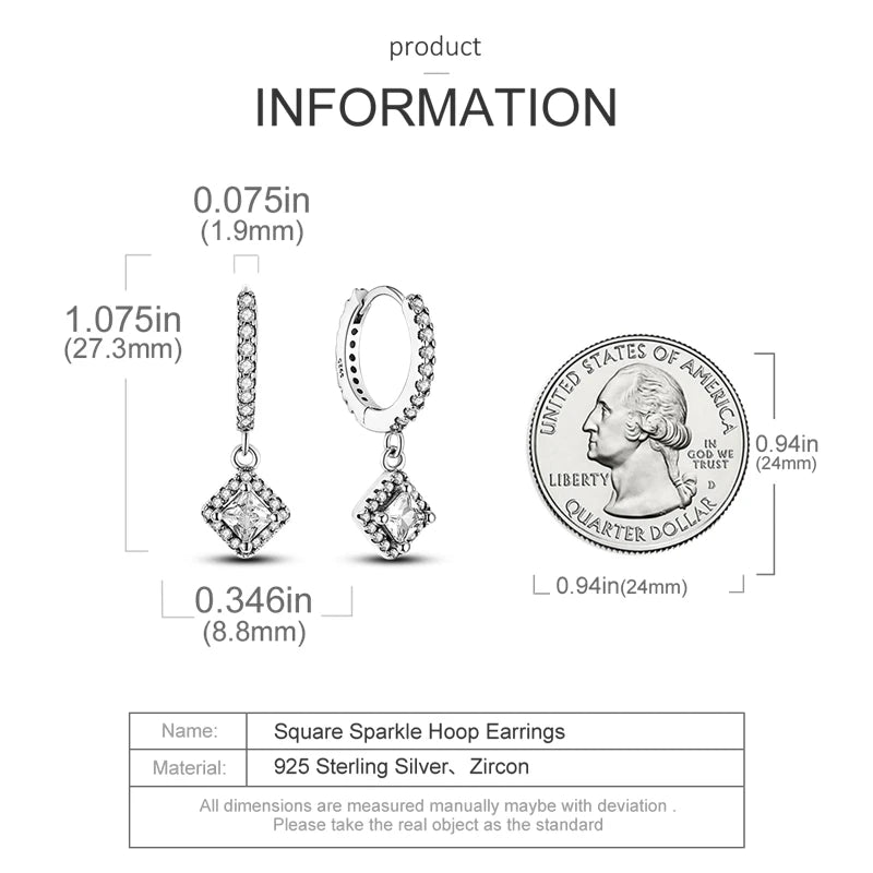 Genuine 925 Sterling Silver Love Feather Earrings Fit Original Charms Hoop  For Women girls Stud Earring Fine Jewelry Gifts