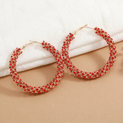 2 PCS fashionable and minimalist design, with a sense of slimming circles and exaggerated earrings. Cross border European and Am