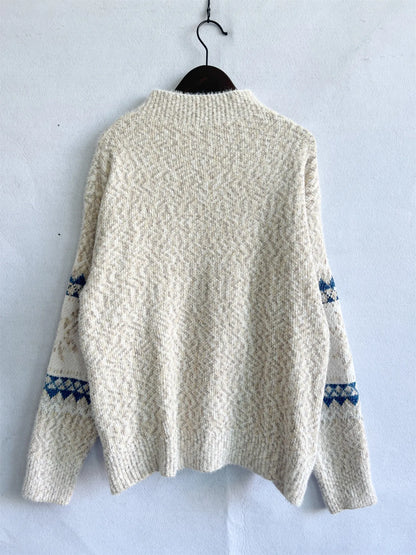 Winter Clothes Women 2023 New Year Sweater Snowflake Vintage Loose Jumper Red Long Sleeve Knitted Pullover Holiday Tops