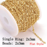 No Fade 2Meters Stainless Steel Chains for Jewelry Making DIY Necklace Bracelet Accessories Gold Chain Lips Beads Beaded Chain