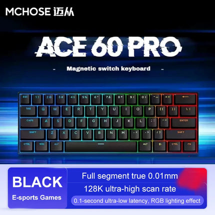 MCHOSE ACE68 ACE60 Pro Magnetic Keyboard Wired Mechanical for Gaming 0.01mm RapidTrigg 8000Hz SOCD/Rs 0.125ms 128K Sampling Rate