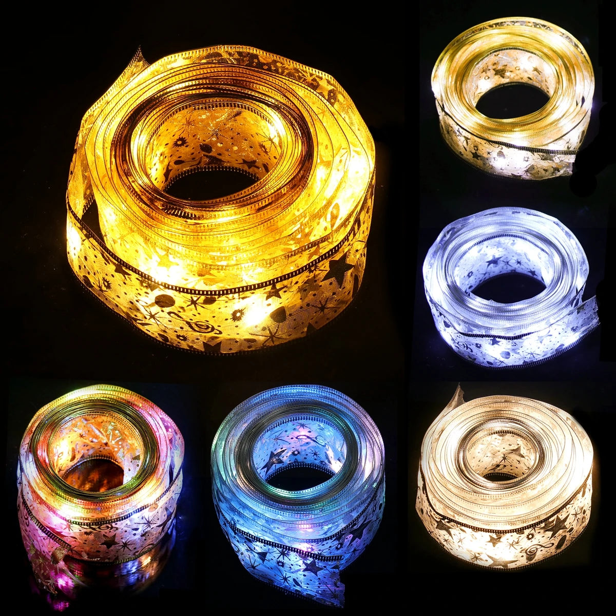 Christmas Decorations LED Ribbon Lights Christmas Tree Ornaments DIY Fairy Lights String Navidad Natal Home Decors New Year 2023