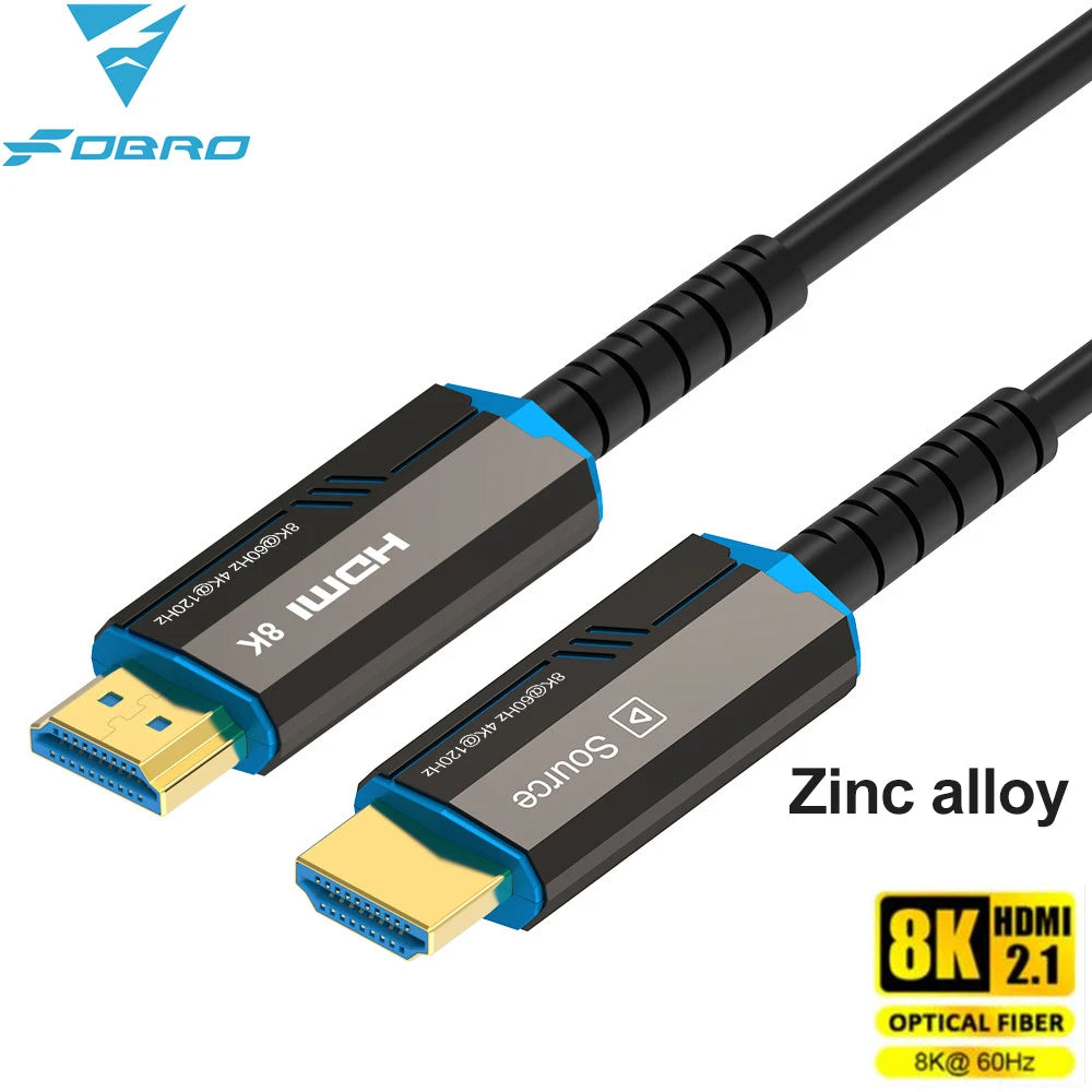 FDBRO 8K HDMI 2.1 Cable Fiber Optic Hdmi Cable 120Hz 48Gbps HDR HDCP for HD TV Box Projector Ps3/4 Ultra High Speed Computer