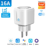 Tuya WIFI Smart Socket EU 16A/20A Wifi/Zigbee Smart Plug With Power Monitoring Smart HomeVoice Control Support Google Home Alexa