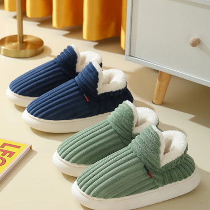 Litfun New Fur Slippers For Women Men Winter Furry Fashion Warm Ankles Plush Cozy Slides For Home Indoor Soft Sole Cotton Shoes