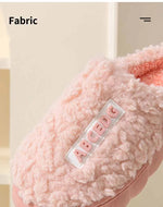 Eyriphy New Fashion Cotton Slippers For Women Winter Warm House Shoes Curly Faux Cotton Bedroom Slides Non-Slips Comfort Slipper