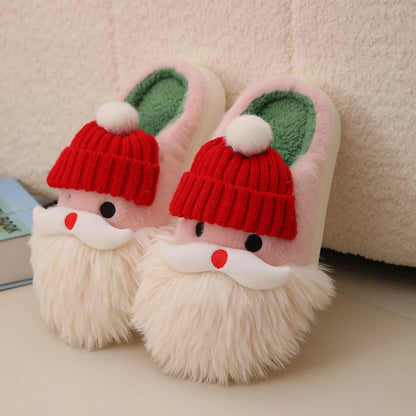 Women Christmas Slippers Ladies Fall Winter Outdoor Cotton Non-slip Shoes Female Comfort Party Santa Claus Slipper