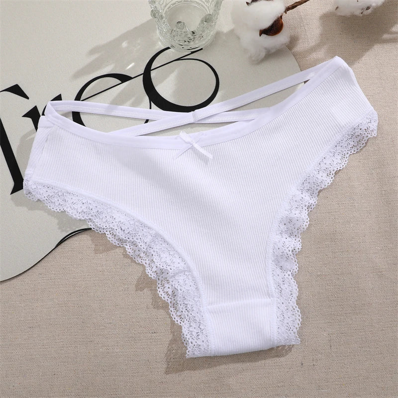 4PCS Women's Cotton Briefs Sexy Female Underpants Elasticity Comfortable Underwear Panties Lingerie S-XL  Solid Color Intimate