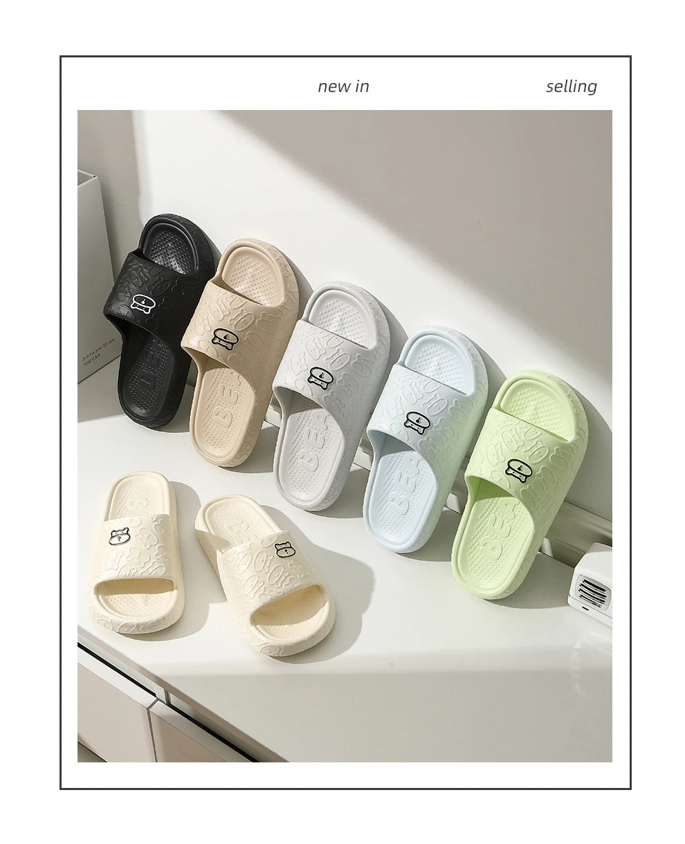 Summer Men Slippers Home Soft Sole Somfortable Good Resilience Bathroom Non-slip Beach Casual Women Colorful Silders Houseshoes