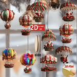 A Set of 10Pcs Santa Claus Parachute Series Handmade Wooden Hanging Ornaments - Perfect Holiday Gift Decoration for Home and Garden