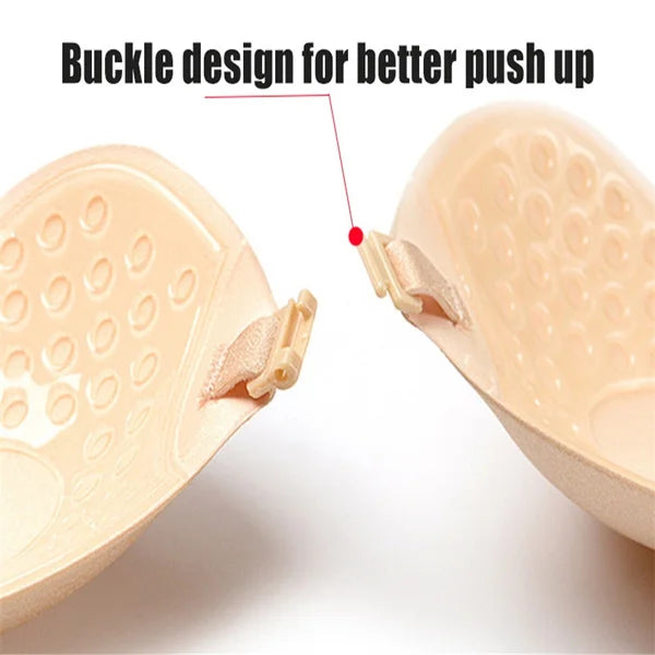 Invisible Push Up Bra for Women Backless Strapless Bra Seamless Front Closure Bralette Underwear Silicone Self-Adhesive Bra Pads