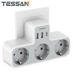 TESSAN EU Plug Power Strip with 3 AC Outlets +3 USB Ports, 6 In 1 Wall Charger Power Socket Adapter Overload Protection for Home