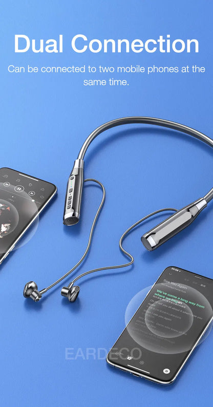 EARDECO 100 Hours Endurance Wireless Headphones Bass Bluetooth Headphone Inear Neckband Earphones Sport Headset with Mic Stereo
