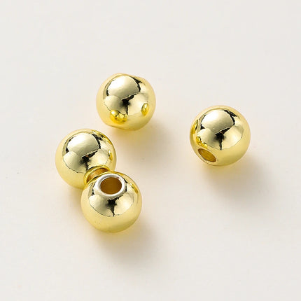 2-6mm 14k/18k Gold Plated Smooth Round Ball Brass Beads Loose Spacer Beads For DIY Jewelry Making Necklace Wholesale Findings