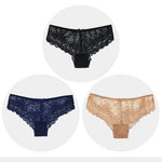 Women Briefs Sexy Full Lace Panties Hollow Out Low-waist Female Shorts Soft Solid Color Breathable Underwear Fast Ship 3pcs/lots