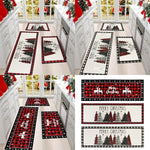 Plaid Christmas Tree Floor Mat Home Kitchen Absorbent Non-slip Mat Merry Christmas Decoration For Home 2024 Happy New Year 2025
