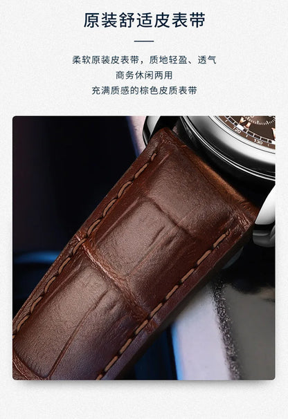Luxury Brand Watch Mens Quartz Watches Leather Strap Fake Three Eye Fashion Business Wristwatch Dropshipping relogios masculinos