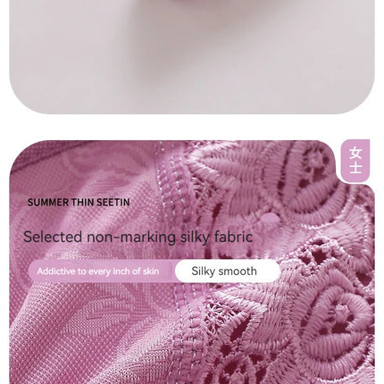 New Large Size Sexy Luxury Lace Non-steel Ring WOMEN'S Bra Push up Comfortable Four Rows of Buckle Thin Section Ladies Underwear