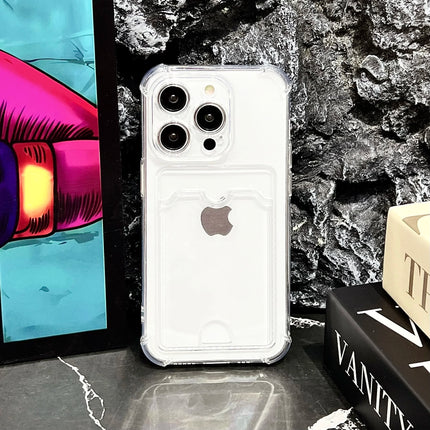 Transparent Card Holder Bag Case For iPhone 17 16 15 14 Plus 13 12 11 Pro Max Slot Wallet Back Cover For iPhone Shockproof Case